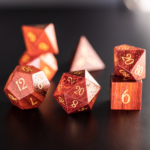 URWizards D&D Padauk Wood Dice Set - Urwizards