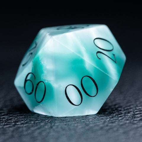 URWizards D&D Green Larimar Glass Engraved Dice Set F*CK Style - Urwizards