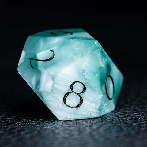 URWizards D&D Green Larimar Glass Engraved Dice Set F*CK Style - Urwizards
