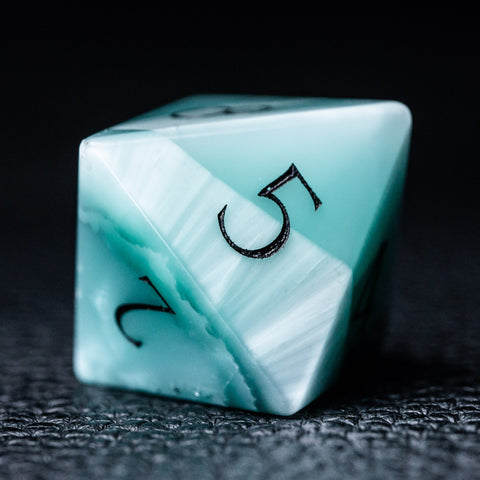 URWizards D&D Green Larimar Glass Engraved Dice Set F*CK Style - Urwizards