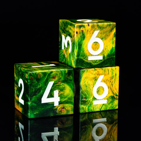 URWizards D&D Stabilized Wood Dice Set Rainforest - Urwizards