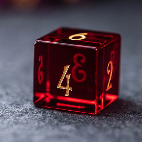 URWizards Dnd Garnet Glass Engraved Dice Set YEET & F*CK - Urwizards