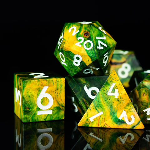 URWizards D&D Stabilized Wood Dice Set Rainforest - Urwizards