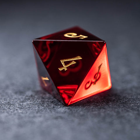 URWizards Dnd Garnet Glass Engraved Dice Set YEET & F*CK - Urwizards