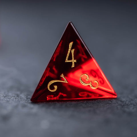 URWizards Dnd Garnet Glass Engraved Dice Set YEET & F*CK - Urwizards