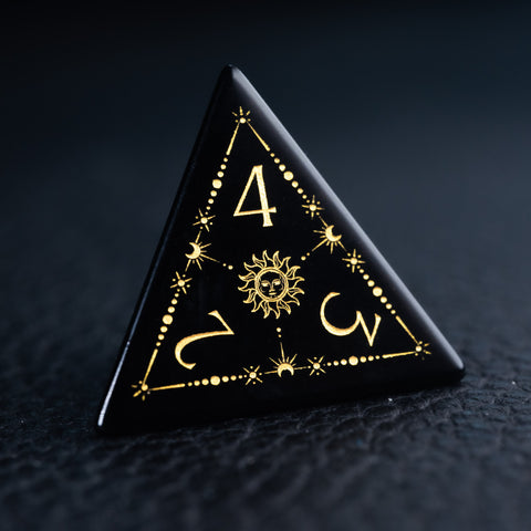 URWizards D&D Obsidian Engraved Dice Set Tarot - Urwizards