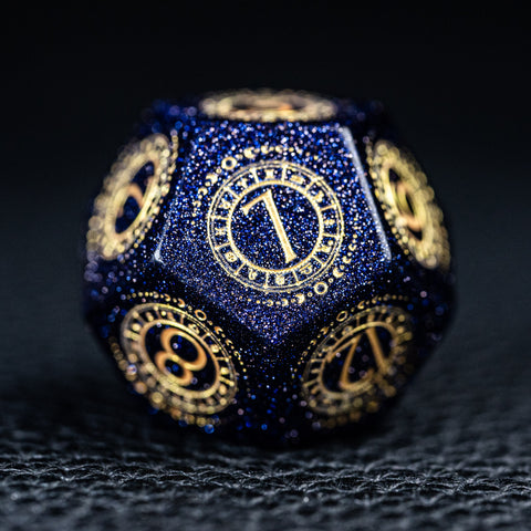 URWizards D&D Blue Sandstone Engraved Dice Set Tarot - Urwizards