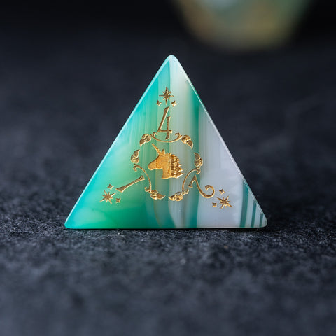 URWizards Dnd Green Agate Engraved Dice Set Unicorn Style - Urwizards