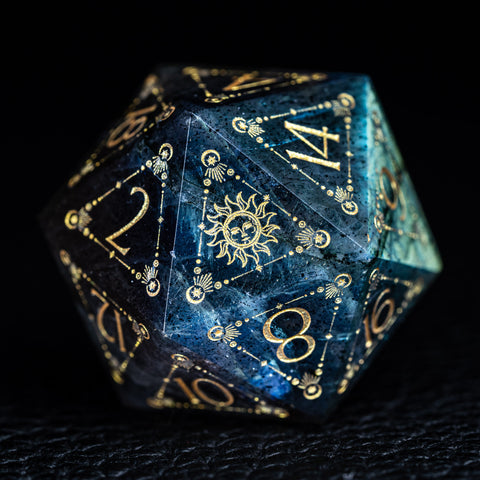 URWizards D&D Labradorite Engraved Dice Set Tarot - Urwizards