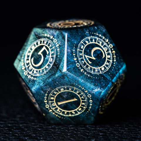 URWizards D&D Labradorite Engraved Dice Set Tarot - Urwizards