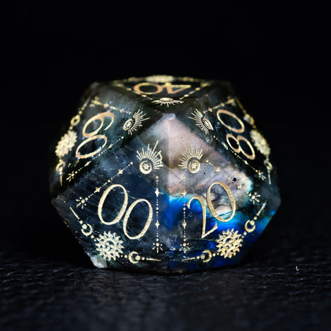 URWizards D&D Labradorite Engraved Dice Set Tarot - Urwizards