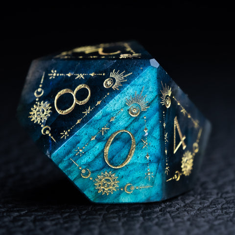 URWizards D&D Labradorite Engraved Dice Set Tarot - Urwizards