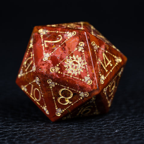 URWizards D&D Indian Agate Engraved Dice Set Tarot - Urwizards