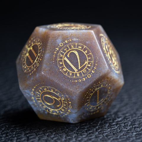 URWizards D&D Indian Agate Engraved Dice Set Tarot - Urwizards