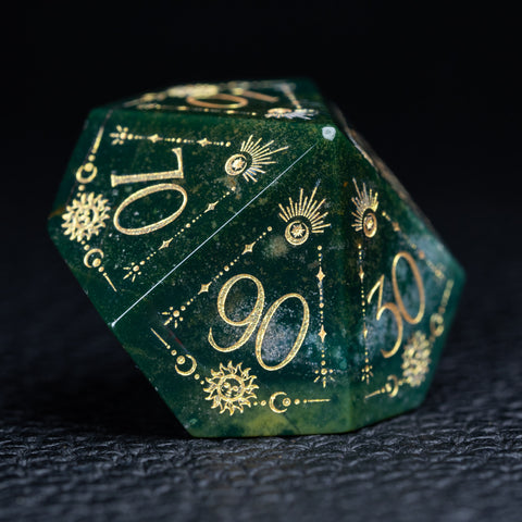 URWizards D&D Indian Agate Engraved Dice Set Tarot - Urwizards