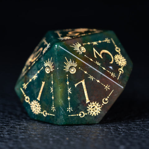 URWizards D&D Indian Agate Engraved Dice Set Tarot - Urwizards