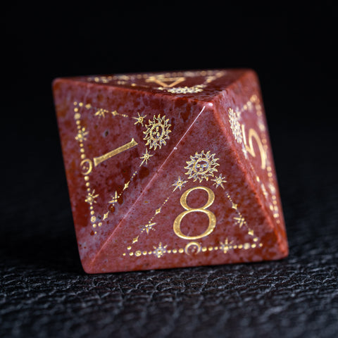 URWizards D&D Indian Agate Engraved Dice Set Tarot - Urwizards