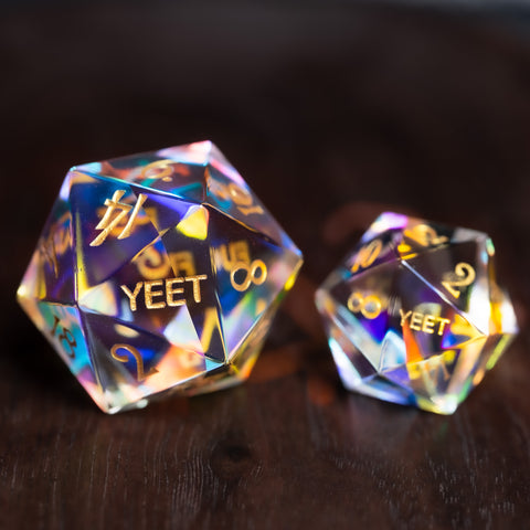 URWizards Dnd Engraved Giant 30mm D20 Engraved YEET & F*CK - Urwizards