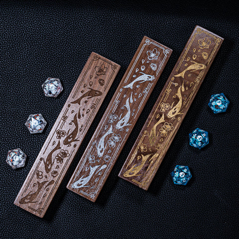 URWizards Engraved Walnut D&D Dice Box Koi Fish - Urwizards