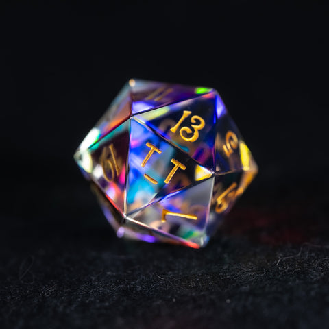 URWizards Dnd Dichroic Prism Glass Dice Set UwU & T_T - Urwizards