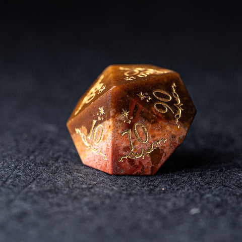 URWizards Dnd Indian Agate Engraved Dice Set Unicorn Style - Urwizards
