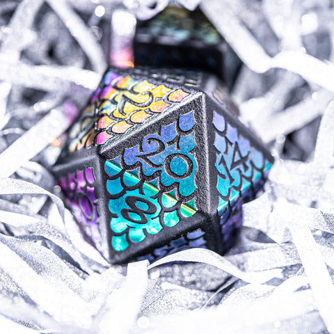 URWizards Obsidian Raised Plating Dice Set Scales of Dragon - Urwizards