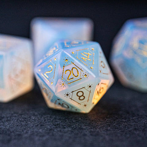 URWizards Dnd Opalite Engraved Dice Set Astrology Style - Urwizards