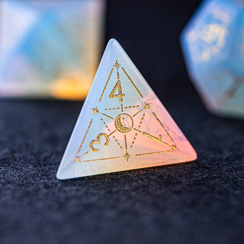 URWizards Dnd Opalite Engraved Dice Set Astrology Style - Urwizards