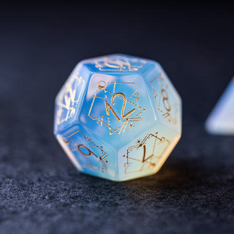 URWizards Dnd Opalite Engraved Dice Set Astrology Style - Urwizards