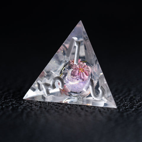 URWizards D&D Liquid Core Resin Engraved Dice Set Sakura - Urwizards