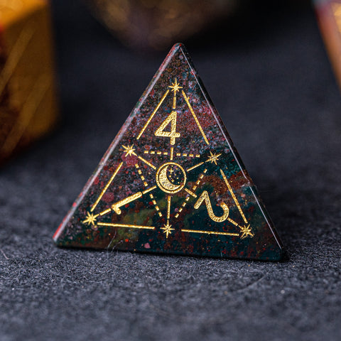 URWizards Dnd Indian Agate Engraved Dice Set Astrology Style - Urwizards