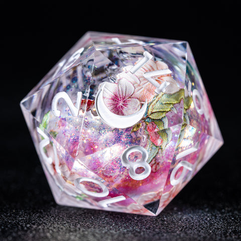 URWizards D&D Liquid Core Resin Engraved Dice Set Sakura - Urwizards