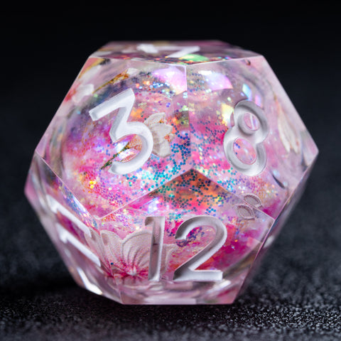 URWizards D&D Liquid Core Resin Engraved Dice Set Sakura - Urwizards