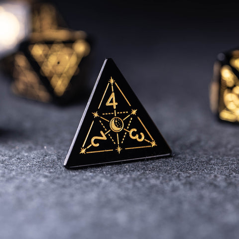 URWizards Dnd Obsidian Engraved Dice Set Astrology Style - Urwizards