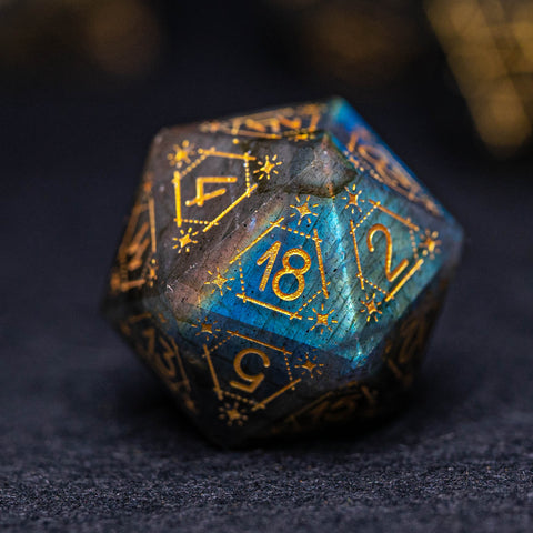URWizards Dnd Labradorite Engraved Dice Set Astrology Style - Urwizards