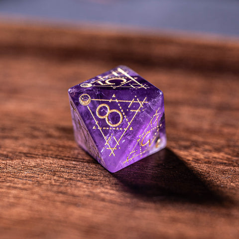 URWizards Dnd Amethyst Engraved Dice Set Astrology Style - Urwizards