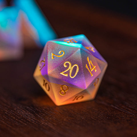 URWizards Dnd Frosted Dichroic Prism Glass Dice Set - Urwizards