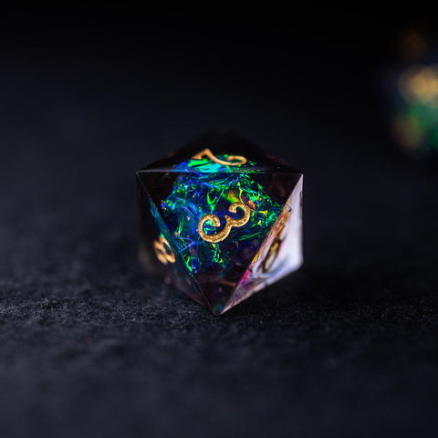 URWizards Dnd Resin Dark Glitter Engraved Dice Set YEET & F*CK - Urwizards