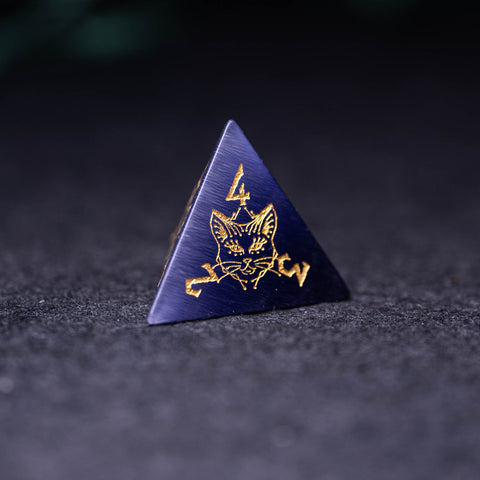 URWizards Dnd Engraved Purple Cat's Eye Stone Dice Set Cat Style - Urwizards