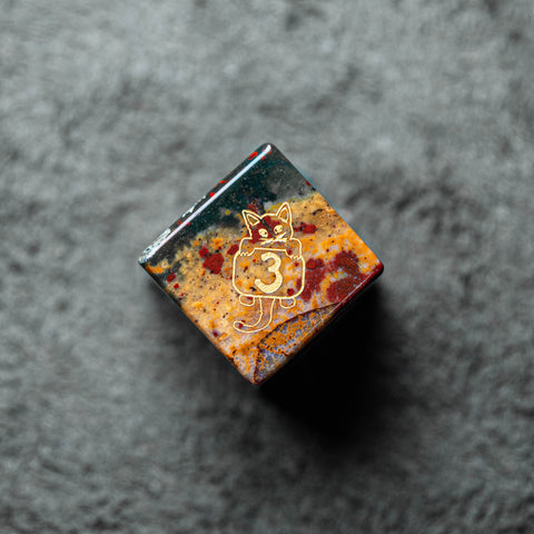 URWizards Dnd Engraved Indian Agate Dice Set Meow Style - Urwizards