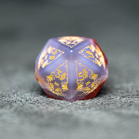 URWizards Dnd Engraved Indian Agate Dice Set Cat Style - Urwizards
