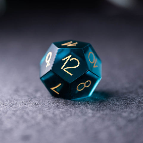 URWizards Dnd Blue Glass Engraved Dice Set F*CK Style - Urwizards