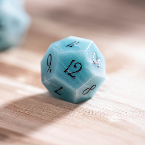URWizards Dnd Amazonite Engraved Dice Set Moon Style - Urwizards