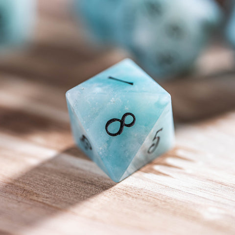 URWizards Dnd Amazonite Engraved Dice Set Moon Style - Urwizards