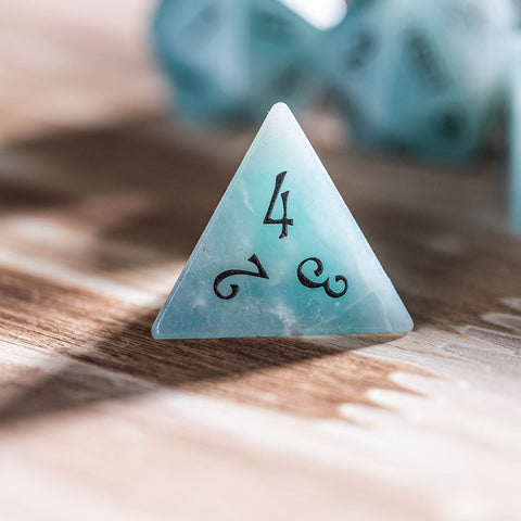 URWizards Dnd Amazonite Engraved Dice Set Moon Style - Urwizards