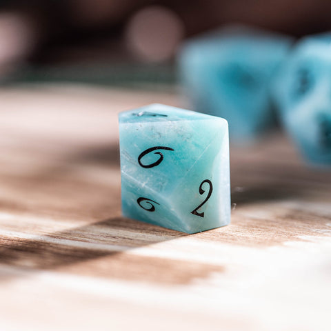 URWizards Dnd Amazonite Engraved Dice Set Moon Style - Urwizards