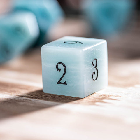 URWizards Dnd Amazonite Engraved Dice Set Moon Style - Urwizards