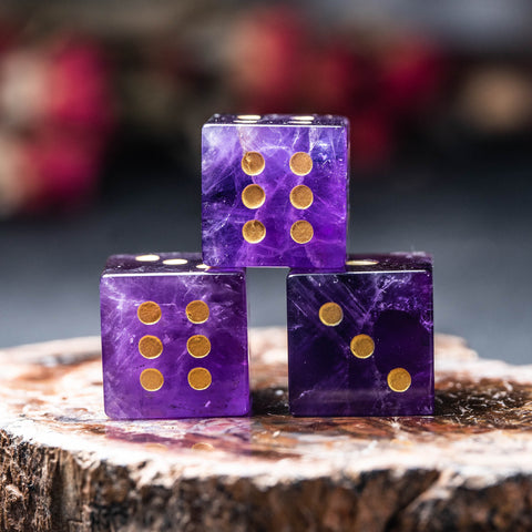 URWizards Dnd Engraved Amethyst D6 Dice - Urwizards