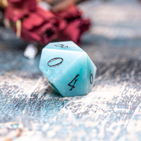 URWizards Dnd Amazonite Engraved Dice Set - Urwizards