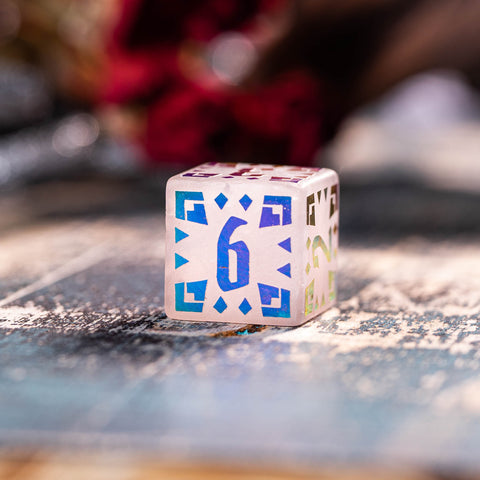 URWizards Rose Quartz Raised Plating Number Dice Set Ancient Style - Urwizards
